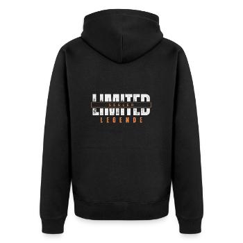 Limited Sailor Legend. - Unisex Premium Organic Zip Hoodie - black - Back - Nico (187cm)