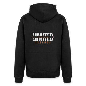 Limited Paddler Legend. - Unisex Premium Organic Zip Hoodie - black - Back - Nico (187cm)