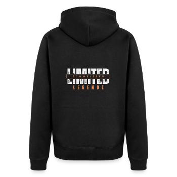 Limited Welder Legend. - Unisex Premium Organic Zip Hoodie - black - Back - Nico (187cm)