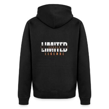 Limited Singer Legend. - Unisex Premium Organic Zip Hoodie - black - Back - Nico (187cm)