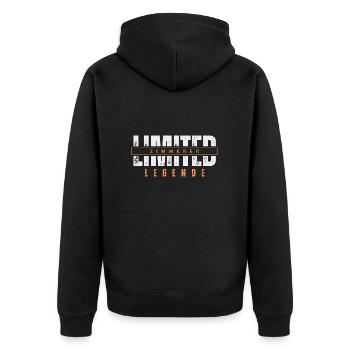 Légende de charpentier limitée. - Veste à capuche bio Premium Unisexe - noir - Dos - Nico (187cm)