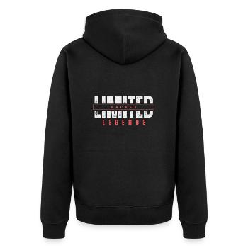 Limited Baker Legend. - Unisex Premium Organic Zip Hoodie - black - Back - Nico (187cm)