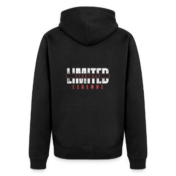 Limited Gatekeeper Legend. - Unisex Premium Organic Zip Hoodie - black - Back - Nico (187cm)