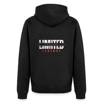 Limited Forester Legend. - Unisex Premium Organic Zip Hoodie - black - Back - Nico (187cm)