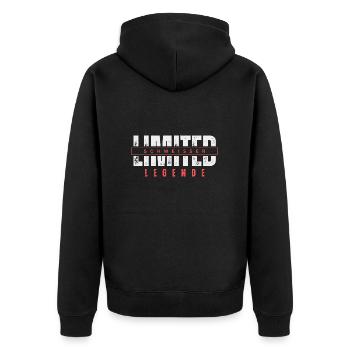 Limited Welder Legend. - Unisex Premium Organic Zip Hoodie - black - Back - Nico (187cm)