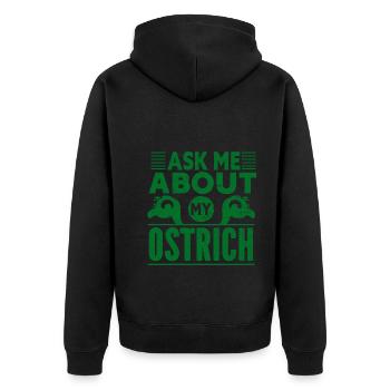 Autruche Oiseau Animal Zoo Vacances Soleil - Veste à capuche bio Premium Unisexe - noir - Dos - Nico (187cm)