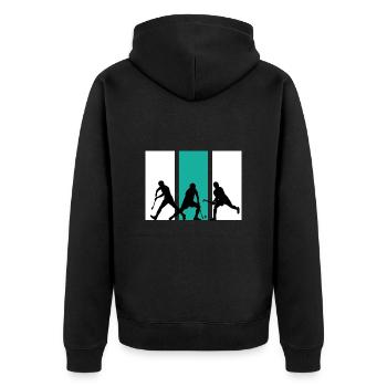 Terrain de hockey sur gazon de l’équipe de hockey sur gazon - Veste à capuche bio Premium Unisexe - noir - Dos - Nico (187cm)