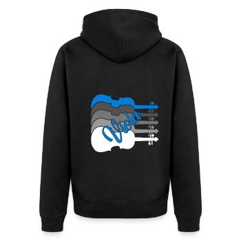 Awesome Viola - Unisex Premium Organic Zip Hoodie - black - Back - Nico (187cm)