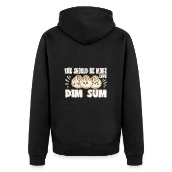 Delicious Asian Food Bao Bun Funny Dim Sum - Unisex Premium Organic Zip Hoodie - black - Back - Nico (187cm)