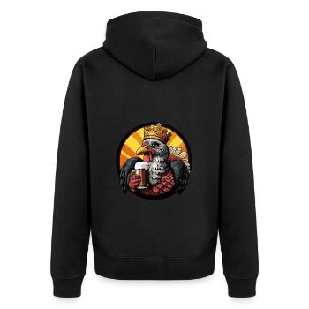 Truthahn Bier - Unisex Premium Bio Zip Hoodie - Schwarz - Hinten - Nico (187cm)