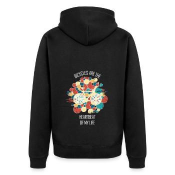 Fahrradwerkstatt Fahrradmonteurin Fahrrad - Unisex Premium Bio Zip Hoodie - Schwarz - Hinten - Nico (187cm)