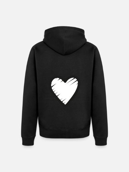 Herz Icon Zeichen - Unisex Premium Bio Zip Hoodie - Schwarz