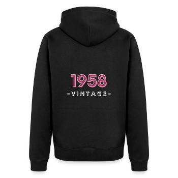born 1958 gift idea birthday year 58 - Unisex Premium Organic Zip Hoodie - black - Back - Nico (187cm)