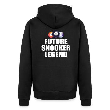 future snooker legend snooker Billardtisch - Unisex Premium Bio Zip Hoodie - Schwarz - Hinten - Nico (187cm)