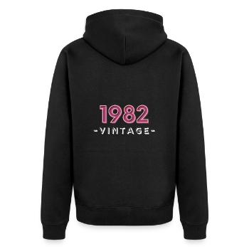born 1982 gift idea birthday year 82 - Unisex Premium Organic Zip Hoodie - black - Back - Nico (187cm)