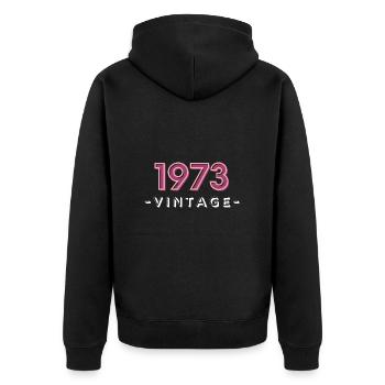 born 1973 gift idea birthday year 73 - Unisex Premium Organic Zip Hoodie - black - Back - Nico (187cm)