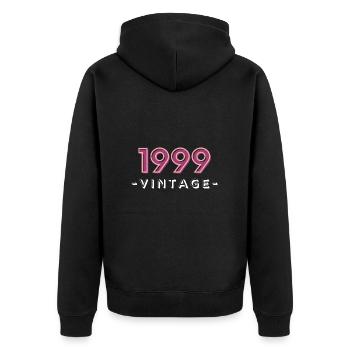born 1999 gift idea birthday year 99 - Unisex Premium Organic Zip Hoodie - black - Back - Nico (187cm)