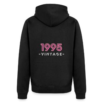 Born 1995 Gift Idea Birthday Vintage 95 - Unisex Premium Organic Zip Hoodie - black - Back - Nico (187cm)