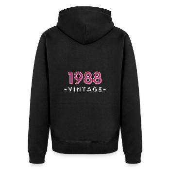 born 1988 gift idea birthday vintage - Unisex Premium Organic Zip Hoodie - black - Back - Nico (187cm)