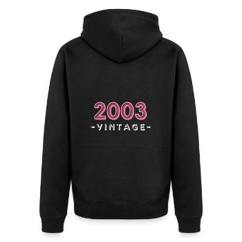 né 2003 idée cadeau anniversaire année 03 - Veste à capuche bio Premium Unisexe - noir - Dos - Nico (187cm)