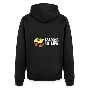 Lasagne - Lasagna is life - Veste à capuche bio Premium Unisexe - noir - Dos - Nico (187cm)