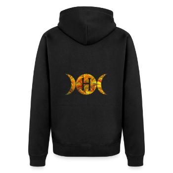 mondphasen e 38 h - Unisex Premium Bio Zip Hoodie - Schwarz - Hinten - Nico (187cm)
