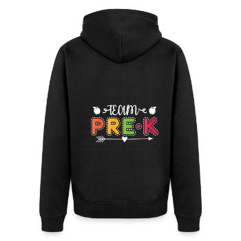 Team Pre K Teacher - Unisex Premium Organic Zip Hoodie - black - Back - Nico (187cm)
