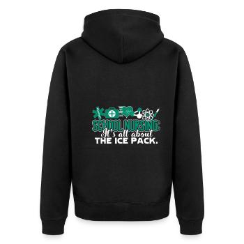 School Nurse It's All About The Pack - Unisex Premium Organic Zip Hoodie - black - Back - Nico (187cm)