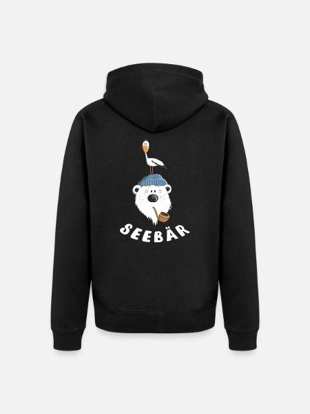 Süßer Seebär - Unisex Premium Bio Zip Hoodie - Schwarz