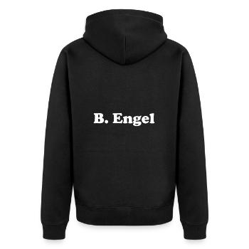 B. Engel - Unisex Premium Bio Zip Hoodie - Schwarz - Hinten - Nico (187cm)