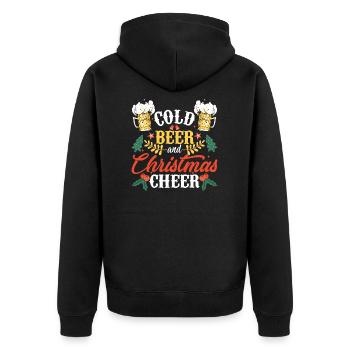 Cadeau drôle d'amant de bière de joie de Noël et de bière froide - Veste à capuche bio Premium Unisexe - noir - Dos - Nico (187cm)