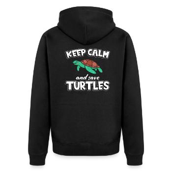 Save turtles süße Schildkröte Schildkröten - Unisex Premium Bio Zip Hoodie - Schwarz - Hinten - Nico (187cm)