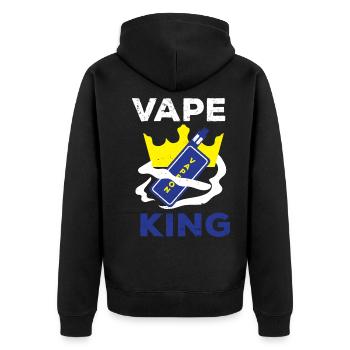 e-zigaretten e-shisha rauchen dampfen - Unisex Premium Bio Zip Hoodie - Schwarz - Hinten - Nico (187cm)