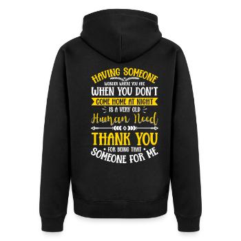 Valentins Tag Beziehung Liebes Spruch - Unisex Premium Bio Zip Hoodie - Schwarz - Hinten - Nico (187cm)