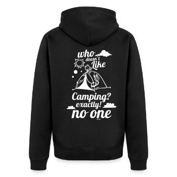 Camping Famille Enfants Nature Forêt Montagnes - Veste à capuche bio Premium Unisexe - noir - Dos - Nico (187cm)