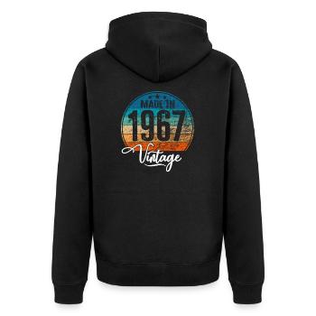 Millésime fabriqué en 1967 Année de naissance 1967 Anniversaire - Veste à capuche bio Premium Unisexe - noir - Dos - Nico (187cm)