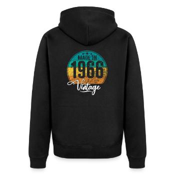 Vintage Fabriqué en 1966 Année de naissance 1966 Anniversaire - Veste à capuche bio Premium Unisexe - noir - Dos - Nico (187cm)