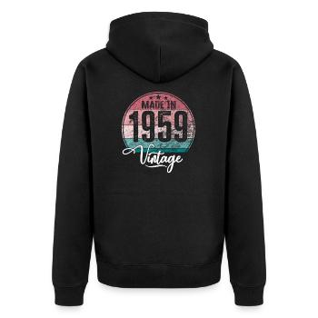 Millésime Fabriqué en 1959 Année de naissance 1959 Anniversaire - Veste à capuche bio Premium Unisexe - noir - Dos - Nico (187cm)