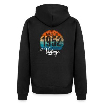 Millésime fabriqué en 1952 Année de naissance 1952 Anniversaire - Veste à capuche bio Premium Unisexe - noir - Dos - Nico (187cm)