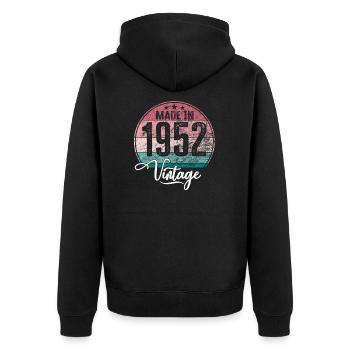 Millésime fabriqué en 1952 Année de naissance 1952 Anniversaire - Veste à capuche bio Premium Unisexe - noir - Dos - Nico (187cm)