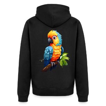 Mignon bébé perroquet - Veste à capuche bio Premium Unisexe - noir - Dos - Nico (187cm)