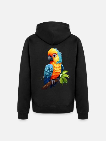 Mignon bébé perroquet - Veste à capuche bio Premium Unisexe - noir