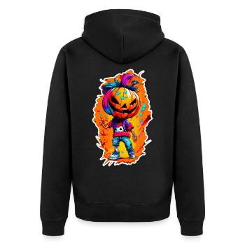 Jack o Lanterne 01 - Veste à capuche bio Premium Unisexe - noir - Dos - Nico (187cm)