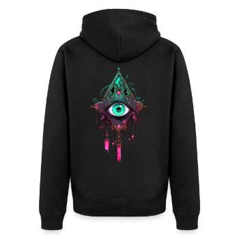 Dreamcatcher #1 - Unisex Premium Organic Zip Hoodie - black - Back - Nico (187cm)