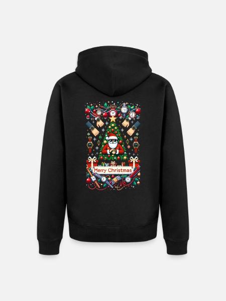 Merry Watchmas! - Unisex Premium Organic Zip Hoodie - black