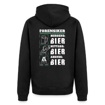 Mon quotidien de médecin légiste - Veste à capuche bio Premium Unisexe - noir - Dos - Nico (187cm)