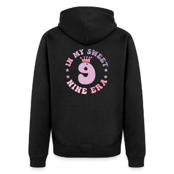 In My Sweet Nine Era 9th Birthday Groovy 9th - Veste à capuche bio Premium Unisexe - noir - Dos - Nico (187cm)