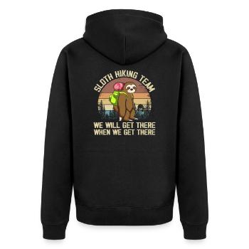 Sloth Hiking Team Well Get There When We Get There - Veste à capuche bio Premium Unisexe - noir - Dos - Nico (187cm)