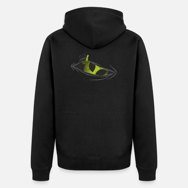 Extraterrestre drôle regarde du ventre - Veste à capuche bio Premium Unisexe - noir