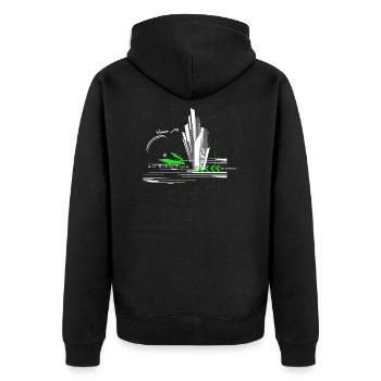 Libert'All Paramoteur Urban Fly Vert - Veste à capuche bio Premium Unisexe - noir - Dos - Nico (187cm)